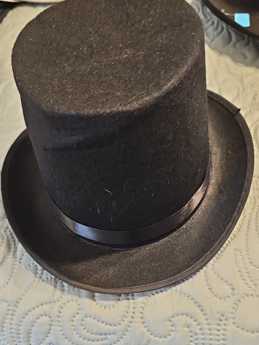 Classic Felt Black Top Hat with Satin Band-Novelty Hat
